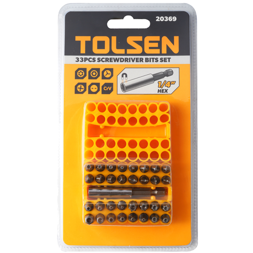 TOLSEN TOL1801-20369 სახრახნისის თავაკების ნაკრები 33ც-იანი