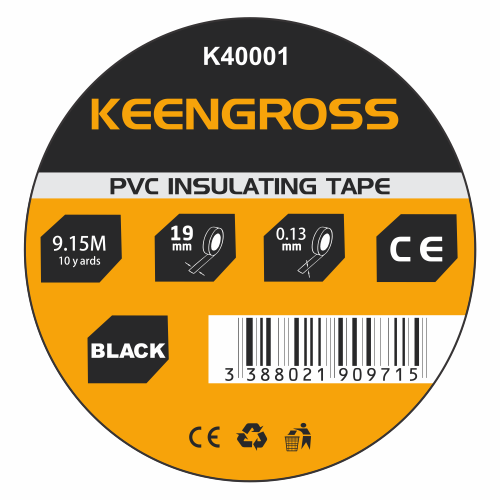 Keengross - საიზოლაციო ლენტი შავი  19mmX10y