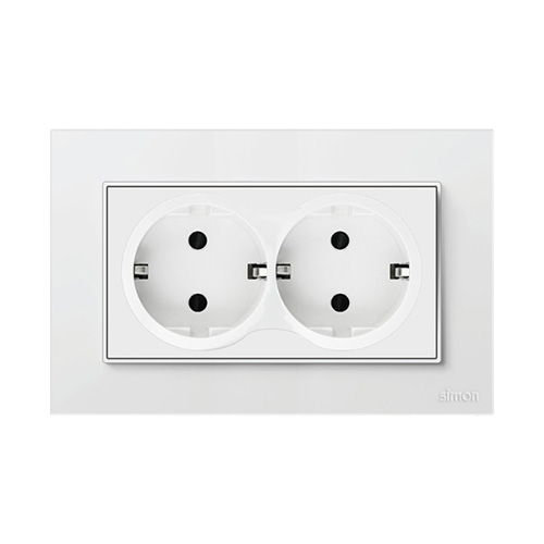 SIMON-5778 ორიანი როზეტი დამიწებით N60 (თეთრი)