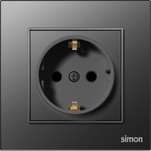 SIMON-5914 ერთიანი როზეტი დამიწებით N60 (შავი)