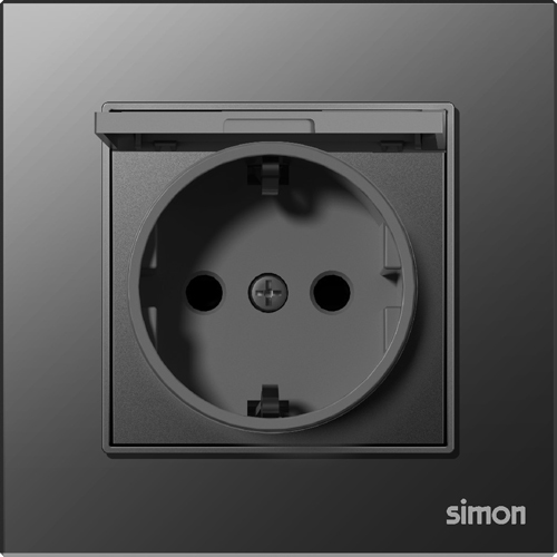 SIMON-5938 ერთიანი როზეტი ხუფით N60 (შავი)