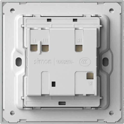 SIMON-6863 ორიანი ჩამრთველი რევერსით M7 (თეთრი)