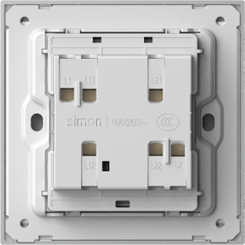 SIMON-6917 ერთიანი ჩამრთველი შუალედური რევერსით M7 (თეთრი)