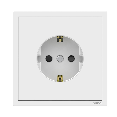 SIMON-8986 ერთიანი როზეტი დამიწებით N54 (თეთრი)