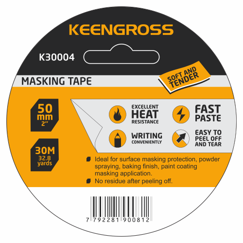 Keengross -  წებვადი ლენტი ქაღალდის 50mm X 30m 
