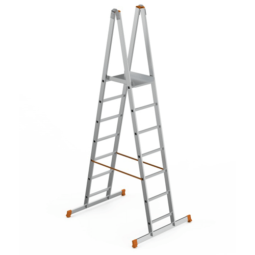 ალუმინის კიბე Industrial  (A TYPE) 2x7 საფეხური