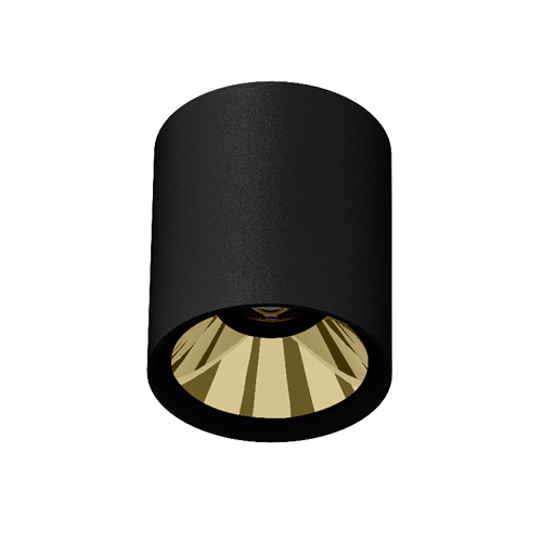 LINUS LED ჭერის სანათი შავი/ოქროსფერი რეფ. (ROUND) 9W 3000K
