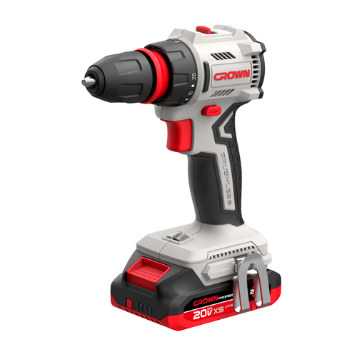 CROWN CT21131XQS-2 BMC-ელ.სახრახნისი უნახშირო 20V, 2x2Ah ელემენტი, სწრაფი შეცვლის თავაკით
