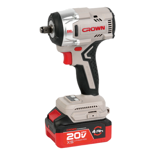 CROWN CT22062XS-4C2 BMC-ქანჩის მოსახსნელი უნახშირო დარტყმით impact 20V, 2x4Ah ელემენტი