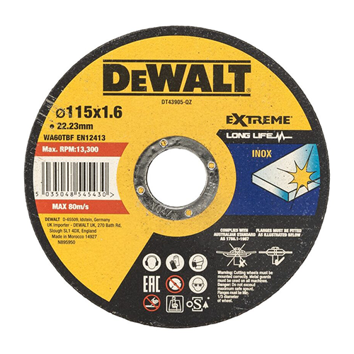 Dewalt DT43905-QZ მეტალის საჭრელი დისკი 115 x 1.6mm