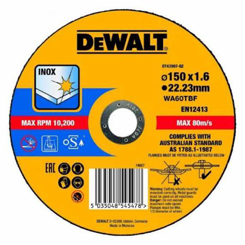 Dewalt DT43907-QZ მეტალის საჭრელი დისკი 150 x 1.6mm