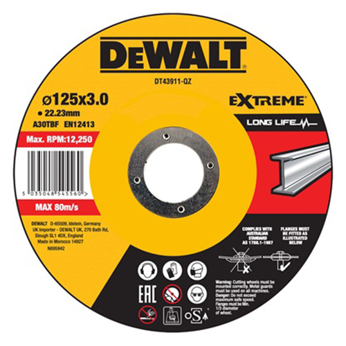 Dewalt DT43911-QZ მეტალის საჭრელი დისკი 125 x 3mm