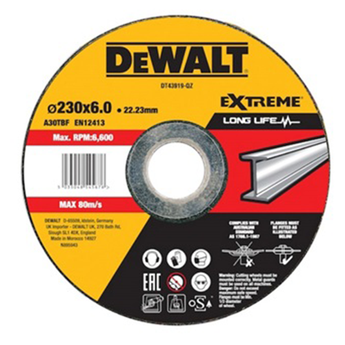 Dewalt DT43919-QZ  მეტალის საჭრელი დისკი 230 x 6mm
