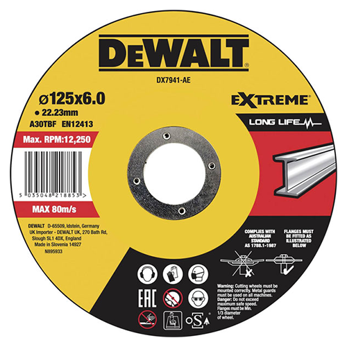 Dewalt DX7941-AE მეტალის საჭრელი დისკი 125 x 6mm