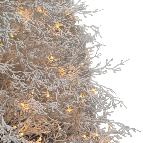 LUX GARDEN დათოვლილი სილიკონის ნაძვის ხე PY12-LED 180სმ LED განათებით ფიფქია