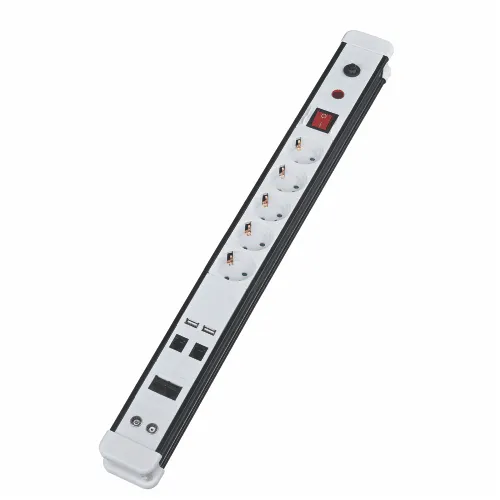 Linus SOC20-5781 დამაგრძელებელი 5-ადგილიანი 5 მტრ კაბელით დამიწებით+ჩამრთველი +USB