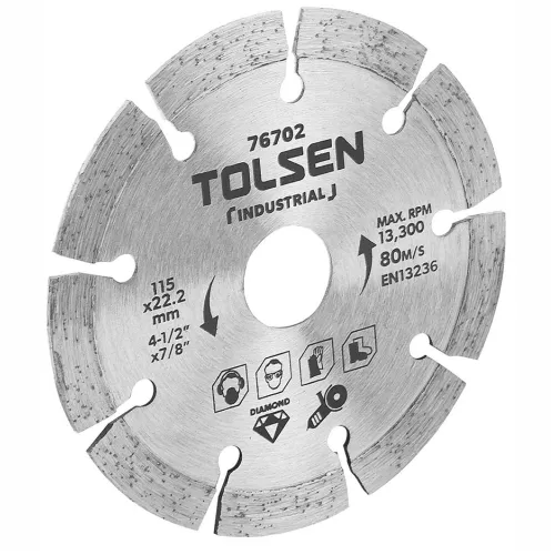 TOLSEN TOL443-76705 მეტლახის საჭრელი დისკი ჩაჭრილი 180X22.2mm