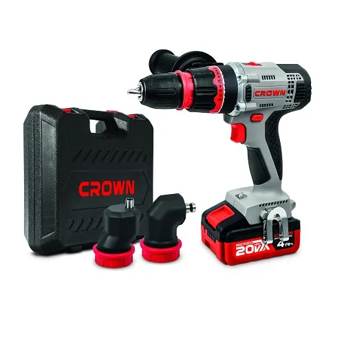 CROWN CT21076HQX-4 BMC - ელ.სახრახნისი 2x4Ah ელემენტით 20V MAX
